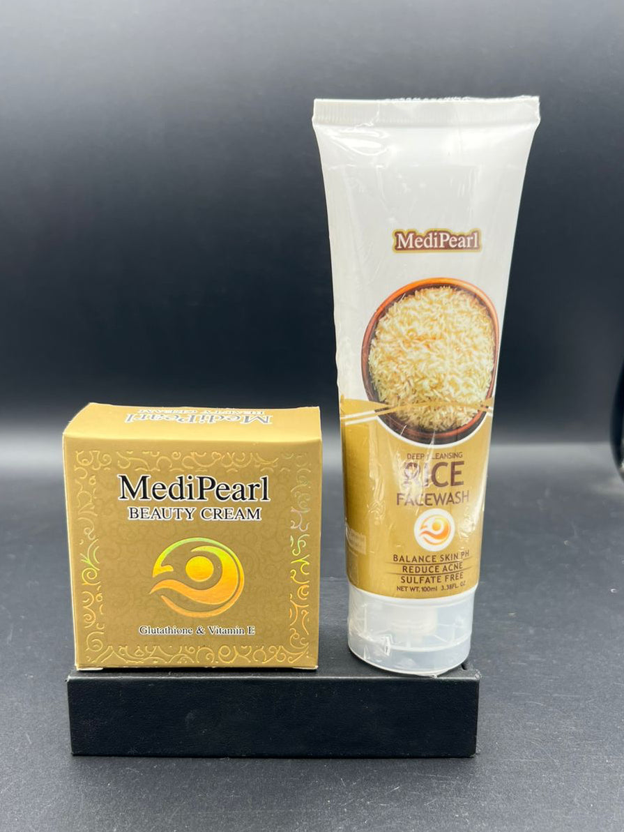 MediPearl Skin Care Bundle Offer.(1 Jar cream+ 2 Tubes Rice Facewash)